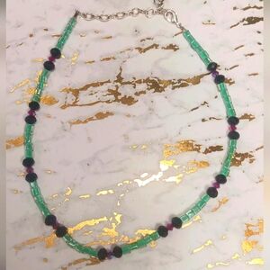 🍧🌈 Handcrafted Beaded Choker Necklace 15 " W 2" Extender 🦋